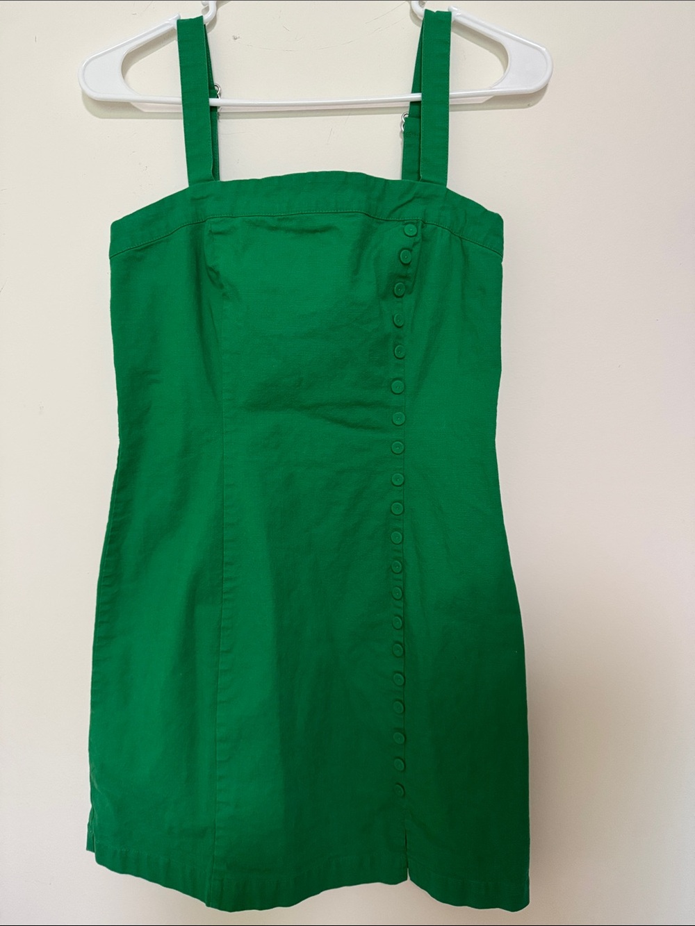 Emerald Green Button-Front Mini Dress